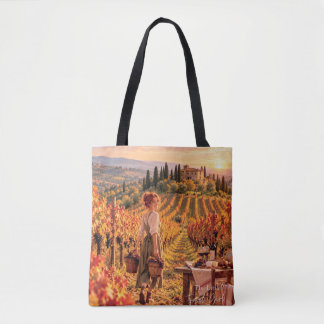 Het Kleine Reis Meisje Tuscany Wijngaard Schoudert Tote Bag