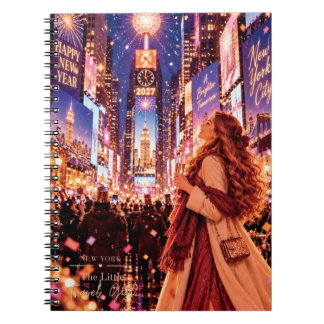 Het Kleine Reisende Meisje Nieuwjaar in New York Notitieboek