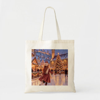 Het Kleine Reisende Meisje Tallinn Kerst Canvas Tote Bag