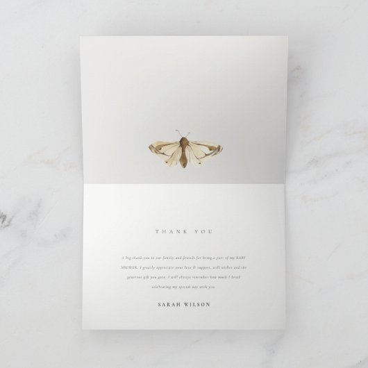 Het kleine roze Baby shower van de dragonfly van d Bedankkaart (Binnen)