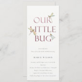 Het kleine roze Baby shower van de dragonfly van d Kaart (Voorkant / Achterkant)