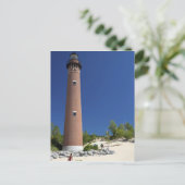 Het kleine Sable Point Light op Lake Michigan Briefkaart (Staand voorkant)