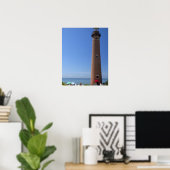 Het kleine Sable Point Light op Lake Michigan Poster (Thuiskantoor)