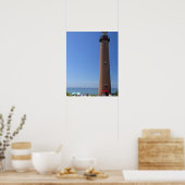 Het kleine Sable Point Light op Lake Michigan Poster (Keuken)
