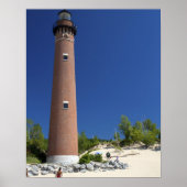 Het kleine Sable Point Light op Lake Michigan Poster (Voorkant)