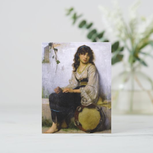 Het kleine Tambourine-meisje ~ Briefkaart (Staand voorkant)