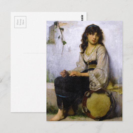 Het kleine Tambourine-meisje ~ Briefkaart (Voorkant / Achterkant)