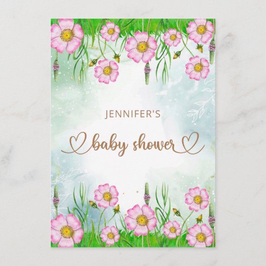 Het kleine Wildbloem is onderweg het menu Baby sho (Achterkant)