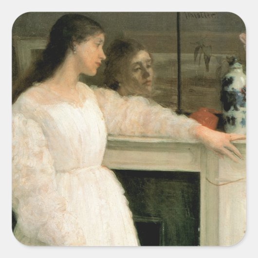 Het kleine witte meisje; Symfonie in het wit, nr. Vierkante Sticker (Voorkant)