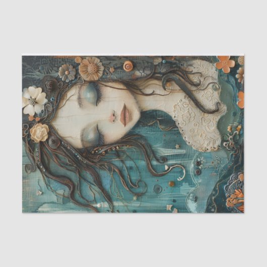 HET KLEINE ZEEMEERMIN-WEEFSELPAPIER TISSUEPAPIER (Voorkant)