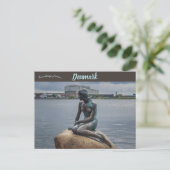 Het kleine zeemeerminstbeeld in Kopenhagen Denemar Briefkaart (Staand voorkant)