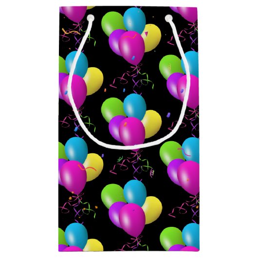 het kleurrijk verjaardagsconflict op ballonnen klein cadeauzakje (Achterkant)