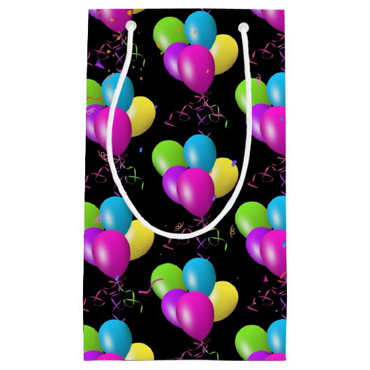 het kleurrijk verjaardagsconflict op ballonnen klein cadeauzakje (Voorkant)