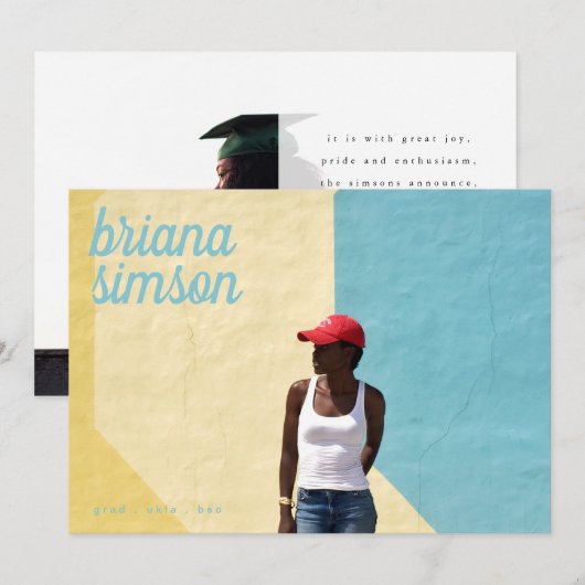 Het kleurrijke Afstudeerder van de Naam van het Ma Aankondiging (Voorkant / Achterkant)