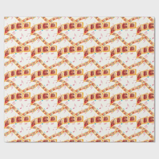 Het kleurrijke alfabet melodie cadeaupapier (Vlak)