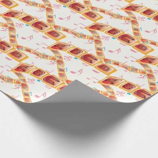 Het kleurrijke alfabet melodie cadeaupapier (Hoek)