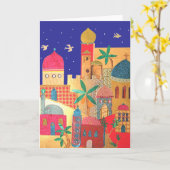 Het Kleurrijke Art. van de Stad van Jeruzalem Kaart (Gele Bloem)