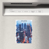 Het kleurrijke Atlanta Georgia Skyline City Uitzic Magneet (Insitu (Vaatwasser))