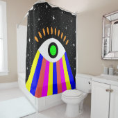 Het kleurrijke beeld van het flatontwerp van het o douchegordijn (In situ)