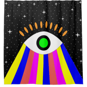 Het kleurrijke beeld van het flatontwerp van het o douchegordijn