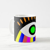 Het kleurrijke beeld van het flatontwerp van het o koffiemok (Voorkant links)