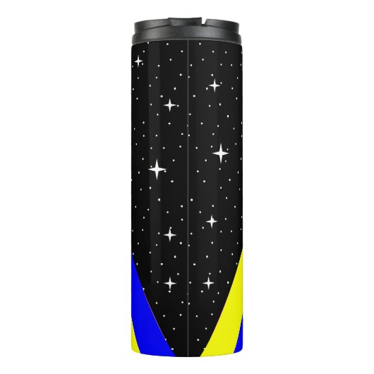 Het kleurrijke beeld van het flatontwerp van het o thermosbeker (Achterkant)