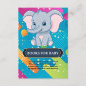 Het kleurrijke Blue Elephant Baby shower Informatiekaartje (Voorkant)