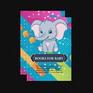 Het kleurrijke Blue Elephant Baby shower Informatiekaartje