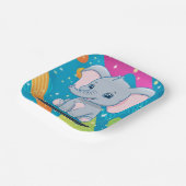 Het kleurrijke Blue Elephant Baby shower Papieren Bordje (Gebogen)