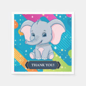 Het kleurrijke Blue Elephant Baby shower Servet (Voorkant)