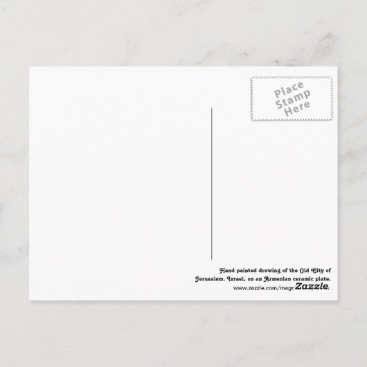 Het kleurrijke Briefkaart van Jeruzalem (Achterkant)