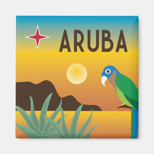 Het kleurrijke Caraïbische eiland van Aruba Magneet