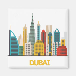 het kleurrijke Dubai cartoon landschap Magneet