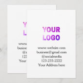 Het kleurrijke eenvoudige voeg uw afbeelding van d kaart (Voorkant / Achterkant)