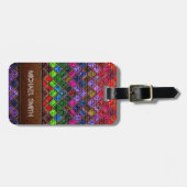 Het kleurrijke Elegante Leer van de Jute van het Bagagelabel (Voorkant horizontaal)