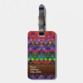 Het kleurrijke Elegante Leer van de Jute van het Bagagelabel (Achterkant verticaal)