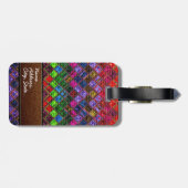 Het kleurrijke Elegante Leer van de Jute van het Bagagelabel (Achterkant horizontaal)