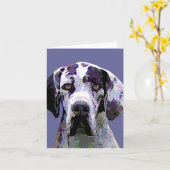 Het kleurrijke Gezicht van Great dane van de Kaart (Gele Bloem)