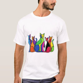 Het Kleurrijke Kattenfeestje T-shirt