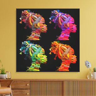 Het kleurrijke kunst van quilten vieren canvas afdruk