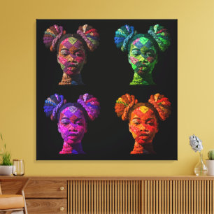 Het Kleurrijke Kunst van Quilten Vieren Canvas Afdruk