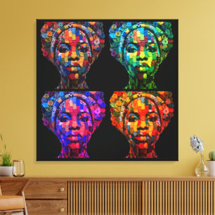 Het kleurrijke kunst van quilten vieren canvas afdruk