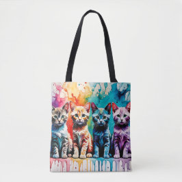 Het Kleurrijke Kwartet: Pootjes en Verf! Tote Bag
