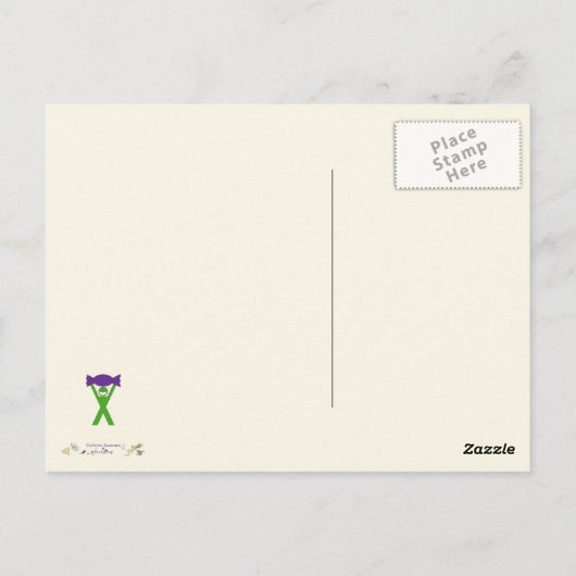 Het kleurrijke Leuke Grappige Funky Dierlijke Art. Briefkaart (Achterkant)