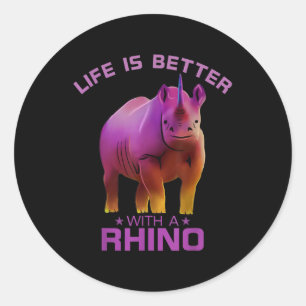 Het kleurrijke leven is beter met een Rino Cute Wi Ronde Sticker