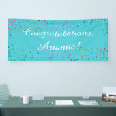 Het kleurrijke Manuscript van de Confetti felicite Spandoek (Beurs)