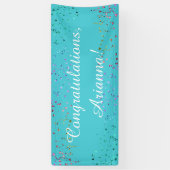 Het kleurrijke Manuscript van de Confetti felicite Spandoek (Verticaal)