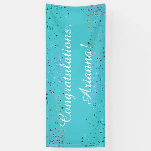 Het kleurrijke Manuscript van de Confetti felicite Spandoek (Verticaal)