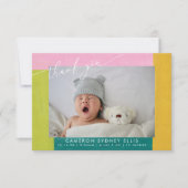 Het kleurrijke Manuscript van Vormen Baby Twee Ber Bedankkaart (Voorkant)