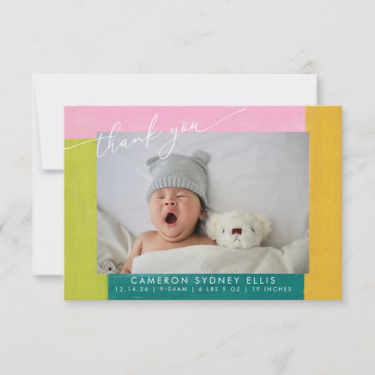 Het kleurrijke Manuscript van Vormen Baby Twee Ber Bedankkaart (Voorkant)